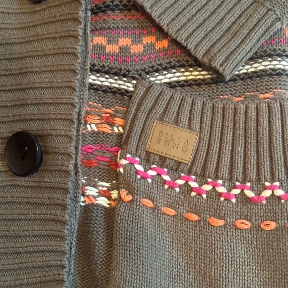 Billabong Patterned Cardigan Sweater Size S - Picture 4 of 4